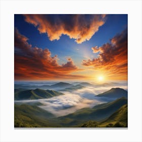 Sunrise In The Mountains 58 Canvas Print