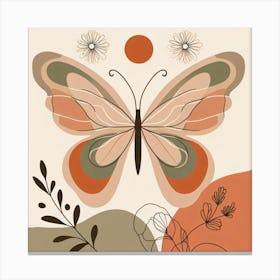 Boho Minimalist Butterfly Sq 4 Canvas Print