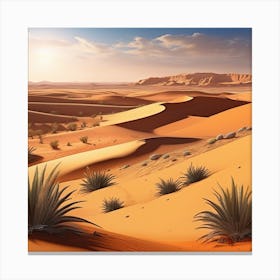 Sahara Countryside Peaceful Landscape Ultra Hd Realistic Vivid Colors Highly Detailed Uhd Drawi (4) Canvas Print