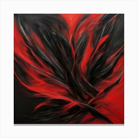 Abstract Red Black Abstract Painting Canvas Print