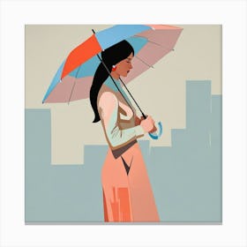 Woman with umbrella Canvas Print