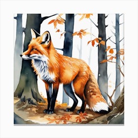 Fox In The Woods 42 Canvas Print