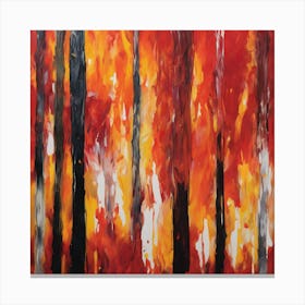 Fire In The Forest 9 Canvas Print