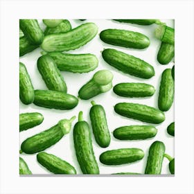 Cucumbers On White Background 2 Canvas Print