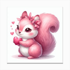 Valentine's day, Squirrel 3 Canvas Print