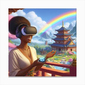 Vr Headset Rainbow Canvas Print