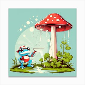 A cartoon frog Canvas Print