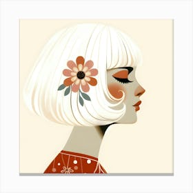 Girl With Flower Hair Canvas Print