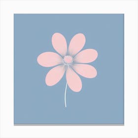A White And Pink Flower In Minimalist Style Square Composition 469 Canvas Print