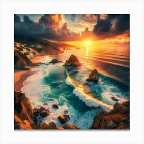 Sunset At The Beach 9 Canvas Print