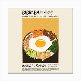 Bibimbap Square Canvas Print