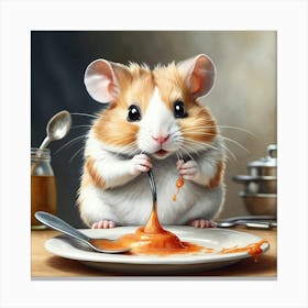 Hamster Eating Canvas Print