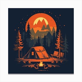 Campfire At Sunset Canvas Print