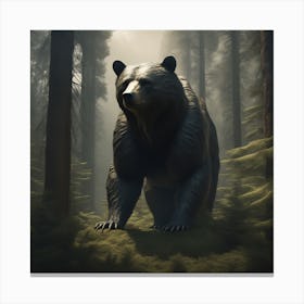 Black Bear In The Forest 7 Canvas Print