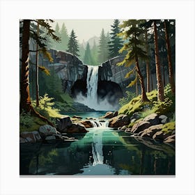 Waterfall In The Forest Canvas Print