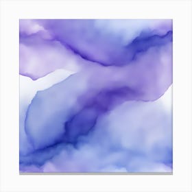 Beautiful lavender periwinkle abstract background. Drawn, hand-painted aquarelle. Wet watercolor pattern. Artistic background with copy space for design. Vivid web banner. Liquid, flow, fluid effect. Canvas Print