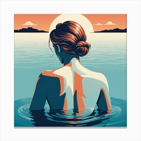 Woman In The Water art Canvas Print