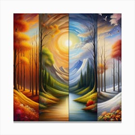 Autumn Landscape Painting Canvas Print
