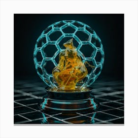 Honey Bee In A Glass Ball Canvas Print