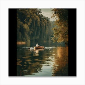 Boat On A Lake Canvas Print