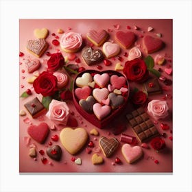 Candy hearts 2 Canvas Print