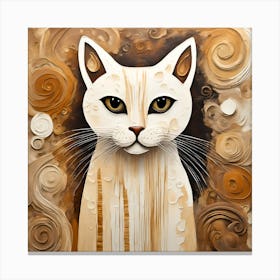 White Cat Design Canvas Print