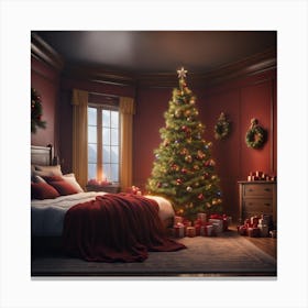 Christmas Bedroom Canvas Print