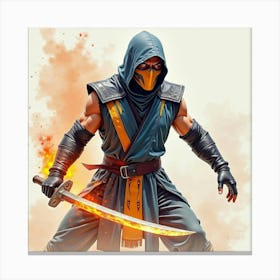 Mortal Kombat Ninja Fighter Concept Art (335) Canvas Print