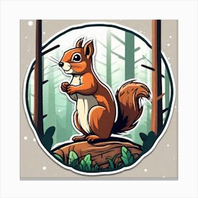 Squirrel In The Forest 328 Canvas Print