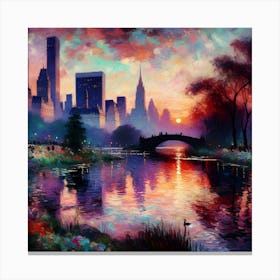 Sunset In Central Park Canvas Print