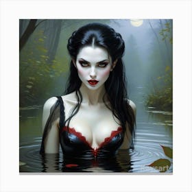 Sexy Girl In Water Canvas Print