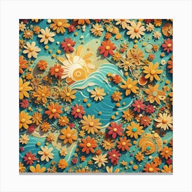 3d Flower Pattern Canvas Print