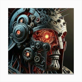 Cyborg Skull Canvas Print