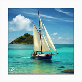 Sailboat In The Sea Canvas Print