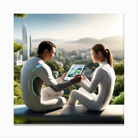 Futuristic Couple 131 Canvas Print