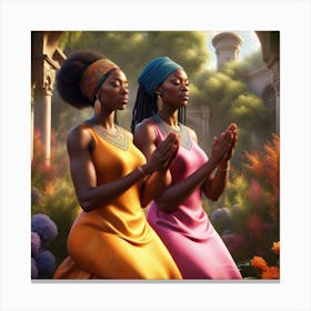 Two Women Praying Canvas Print