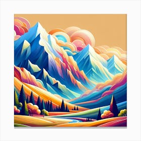 Abstract Mountain Landscape 2 Canvas Print