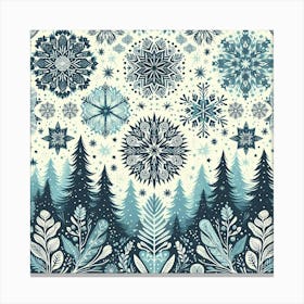 Winter Snowflakes Canvas Print