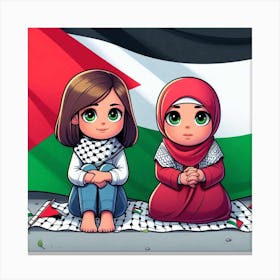 Palestine Girls Canvas Print