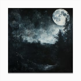 Full Moon In The Forest 1 Canvas Print