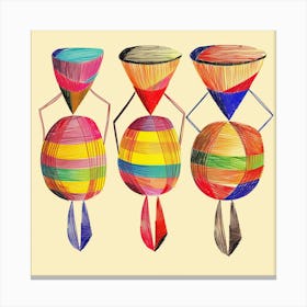 Three Colorful Ballerinas Canvas Print