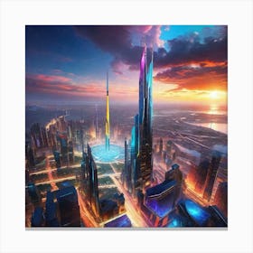 Futuristic Cityscape 86 Canvas Print