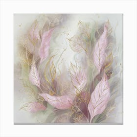 Pink Leaves Canvas Print