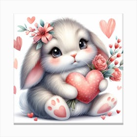 Rabbit Valentine's day Canvas Print