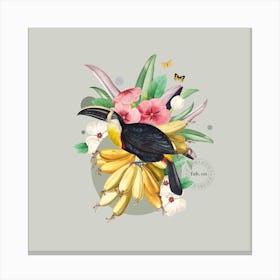 Flora & Fauna with Toucan 1 Canvas Print