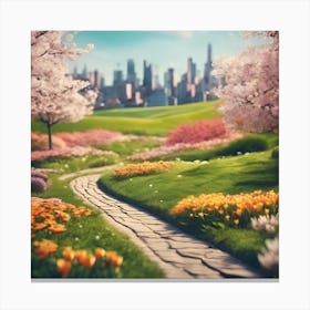 Cherry Blossoms In Spring Canvas Print