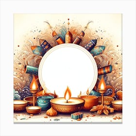 Diwali Greeting Card 7 Canvas Print
