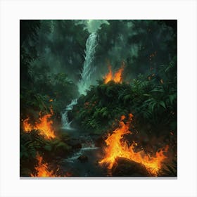 Waterfall In The Jungle 65 Canvas Print