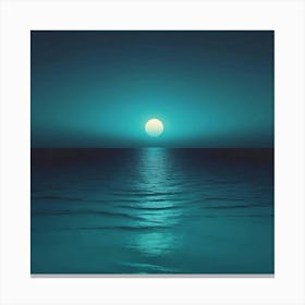 Full Moon Over The Ocean Canvas Print