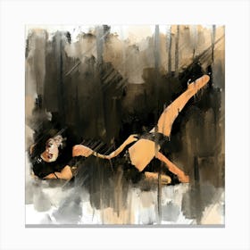 Marilyn Monroe, Black sitting Canvas Print